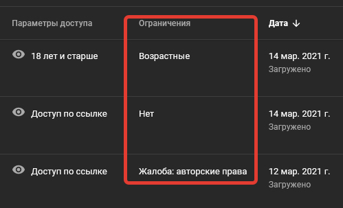 Video status example
